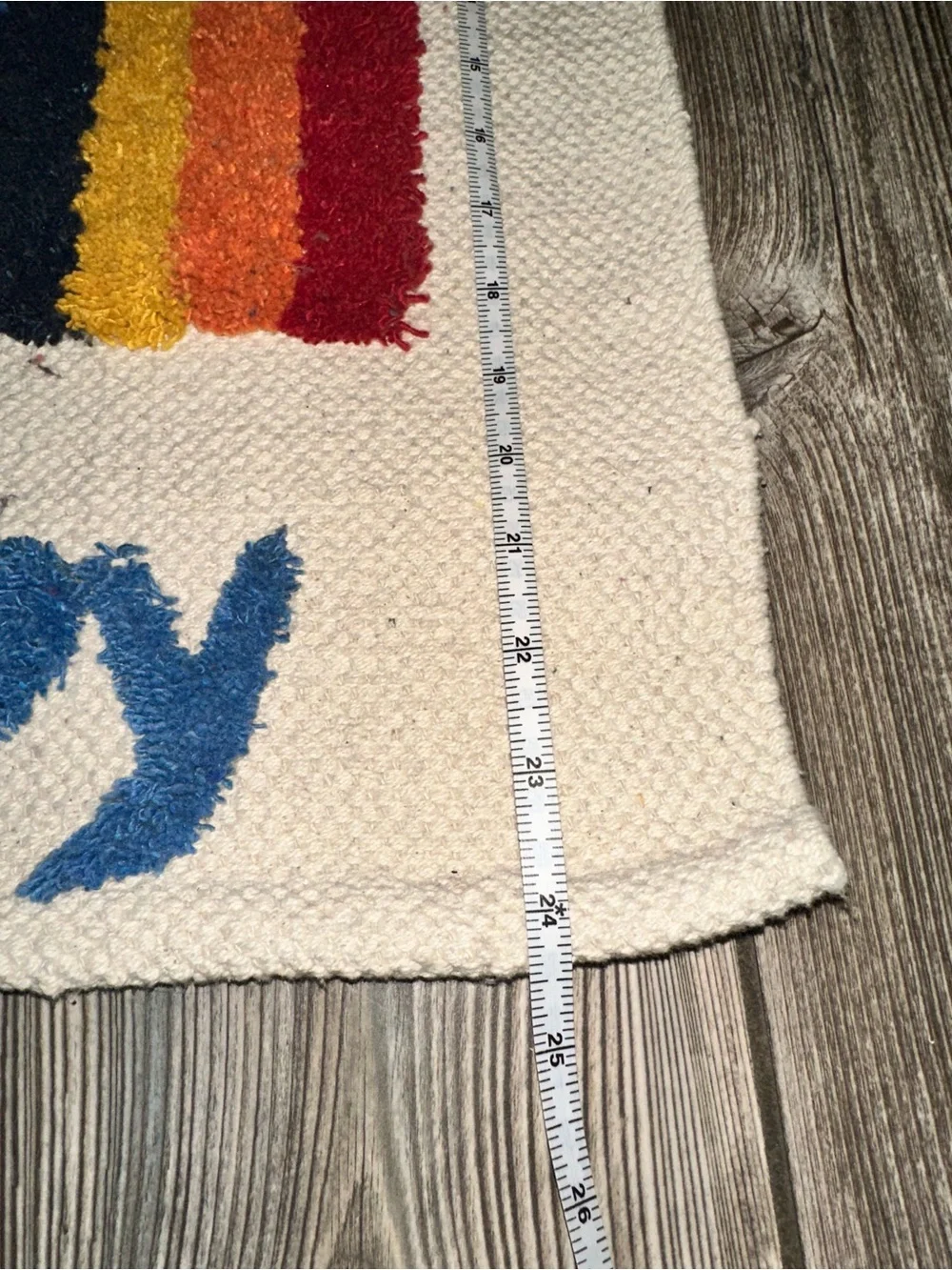 Handwoven Tufted Happy Rainbow Wall Hanging - Multicolor Cotton Tapestry Decor